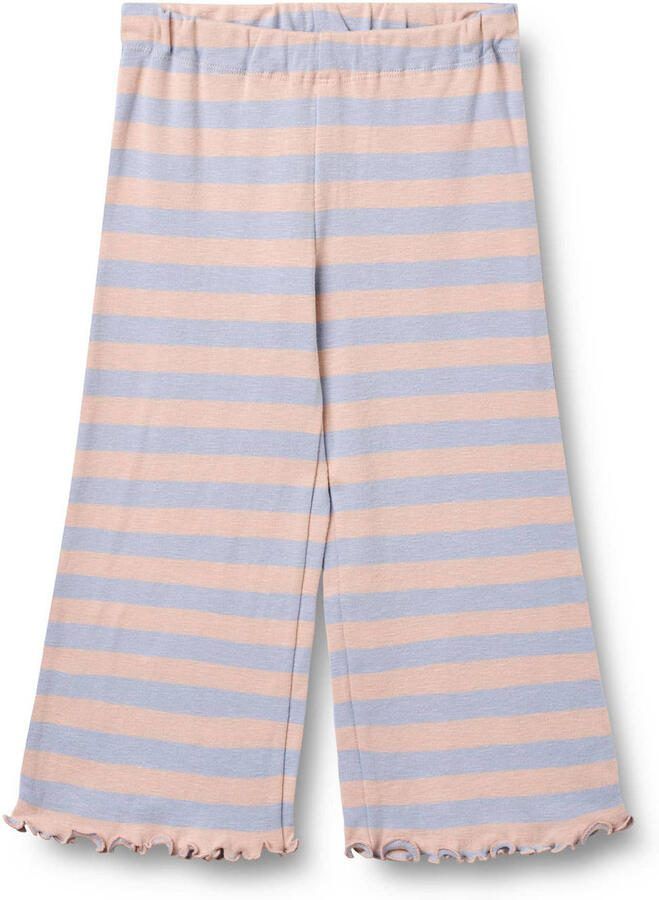 Wheat gestreepte casual broek lichtblauw lichtroze