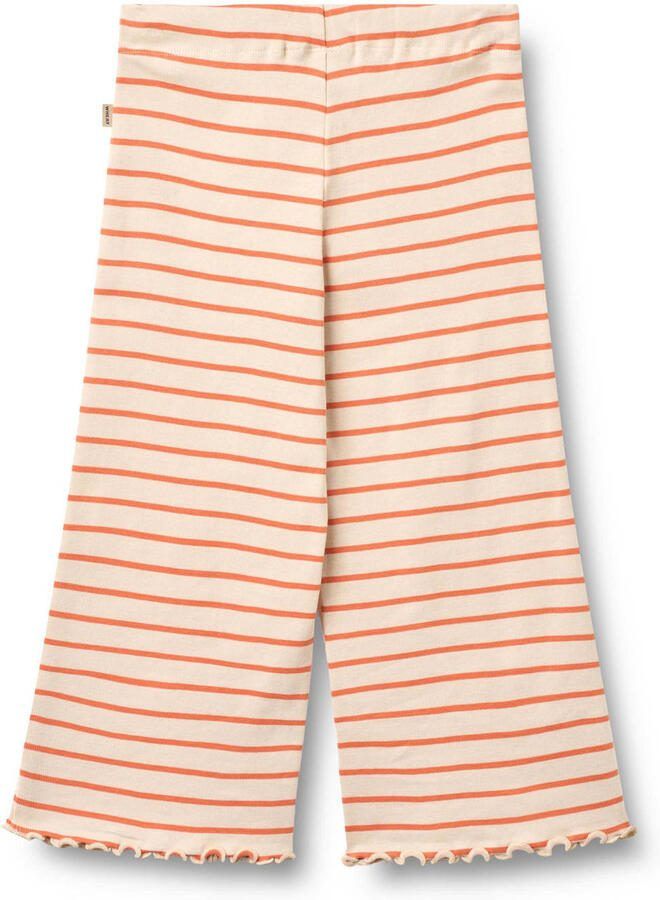 Wheat gestreepte casual wide leg broek oranje ecru