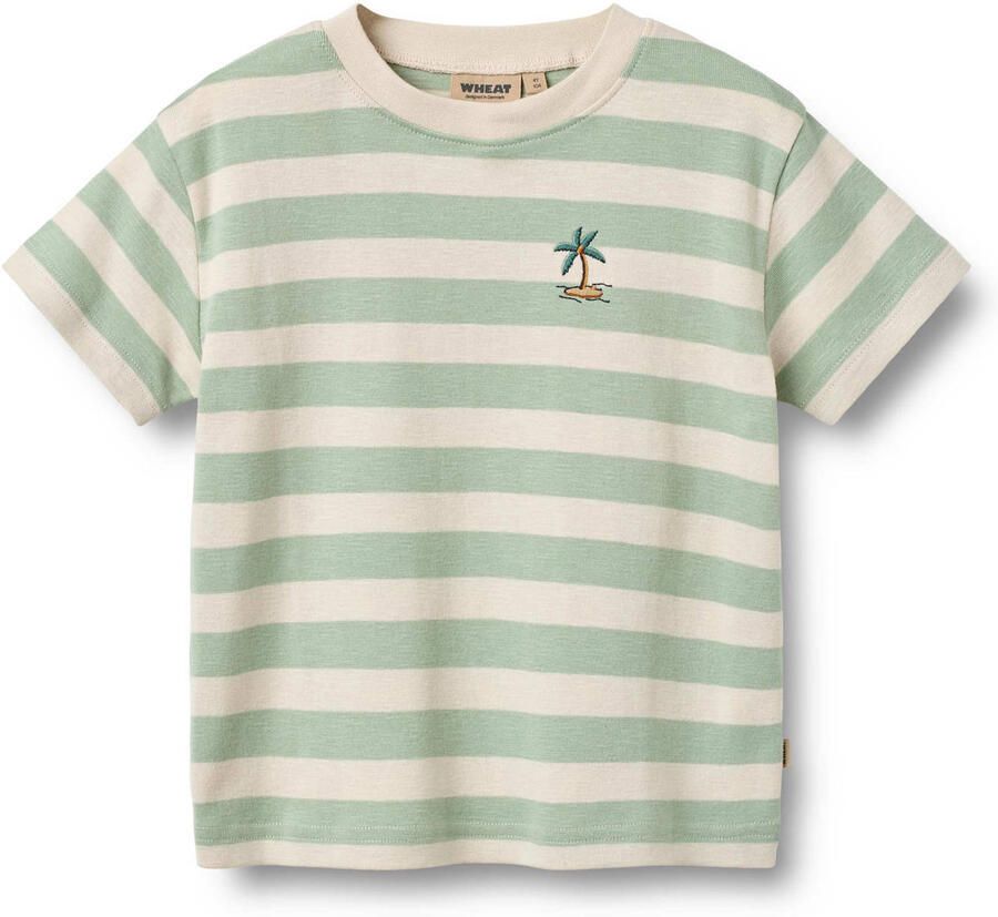 Wheat gestreepte T-shirt mintgroen