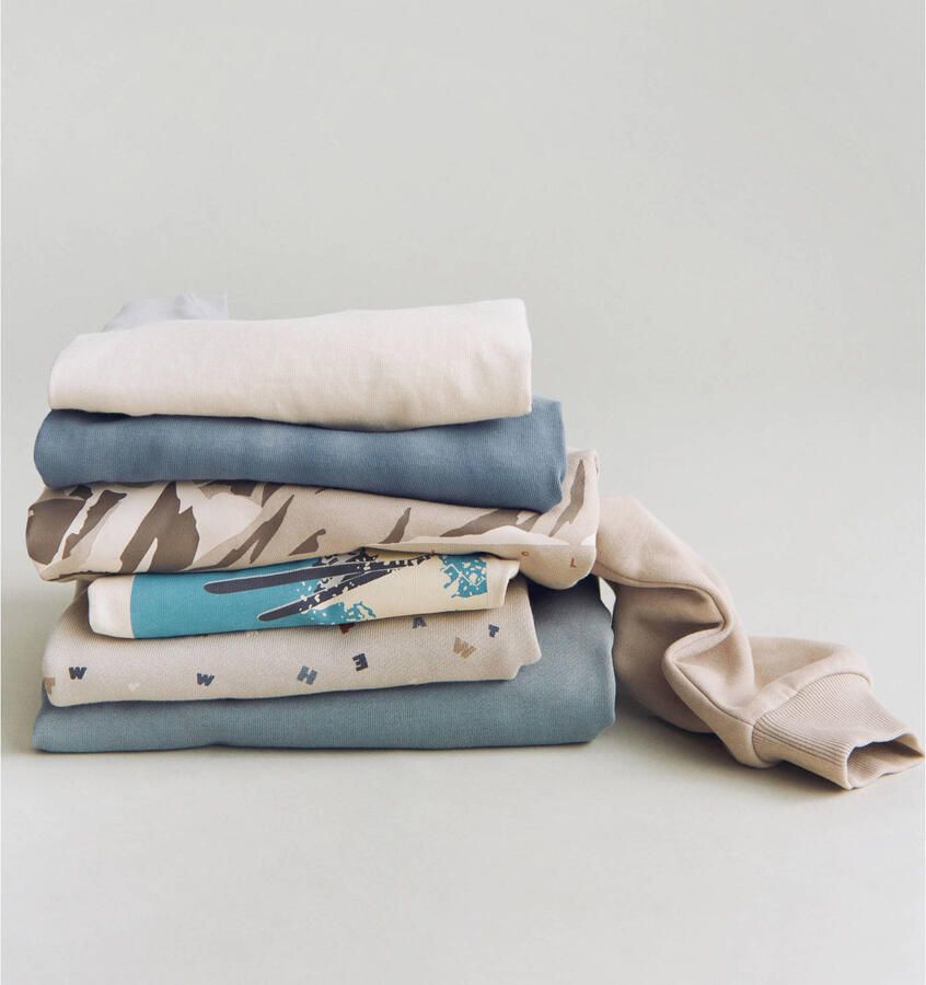 Wheat longsleeve met print beige blauw - Foto 3