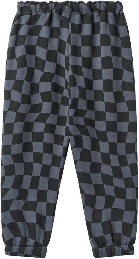 Wheat loose fit geruite sweatpant antraciet zwart