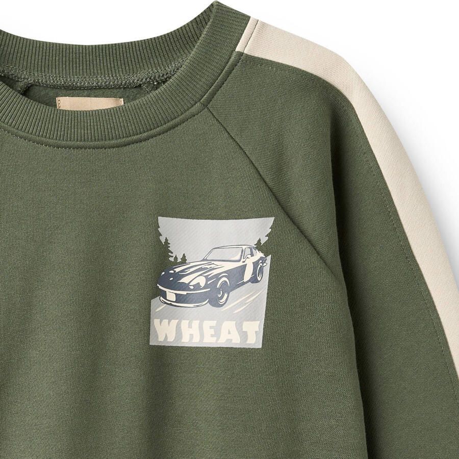 Wheat oversized sweater met print groen Jongens Katoen Ronde hals Meerkleurig - Foto 2