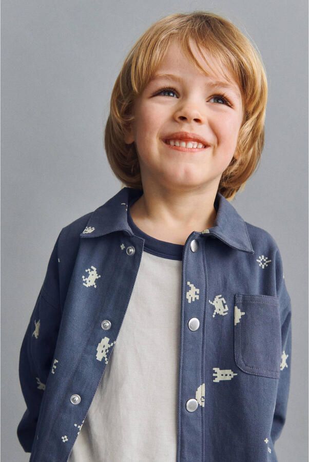 Wheat rechtvallende longsleeve met print ecru Jongens Katoen Ronde hals - Foto 3