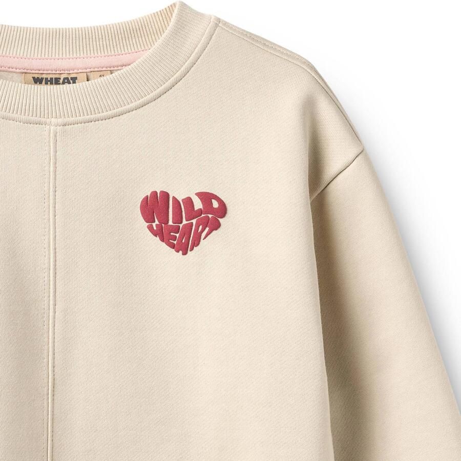 Wheat rechtvallende sweater met backprint ecru roze Meisjes Katoen Ronde hals - Foto 2