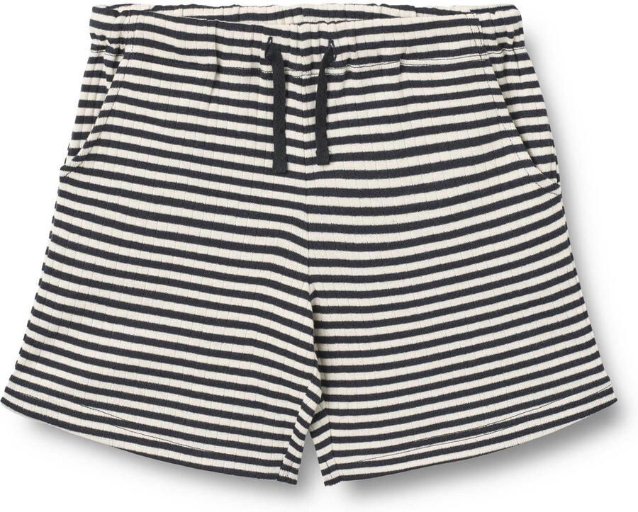 Wheat regular waist gestreepte casual short donkerblauw