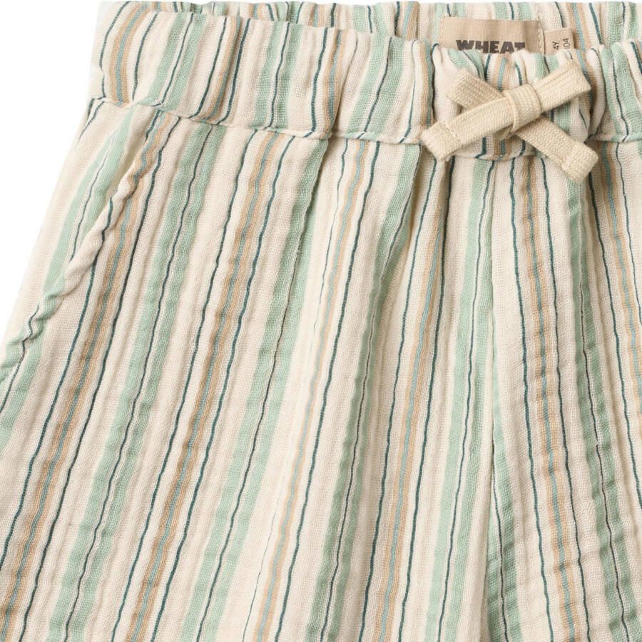 Wheat regular waist gestreepte casual short groen met textuur - Foto 2