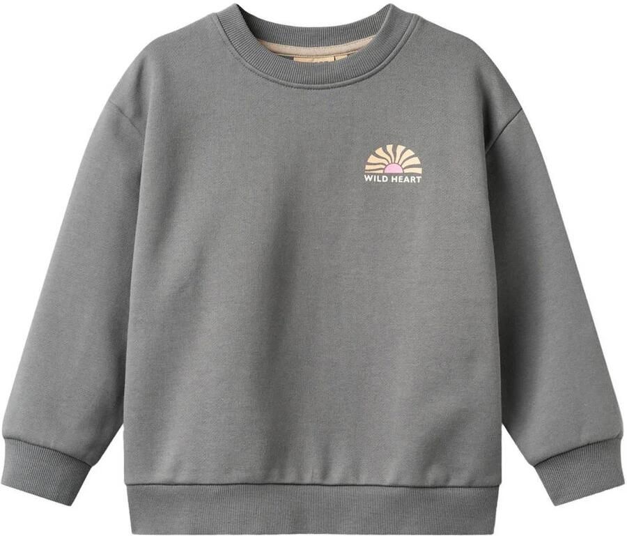Wheat sweater met backprint grijs Backprint