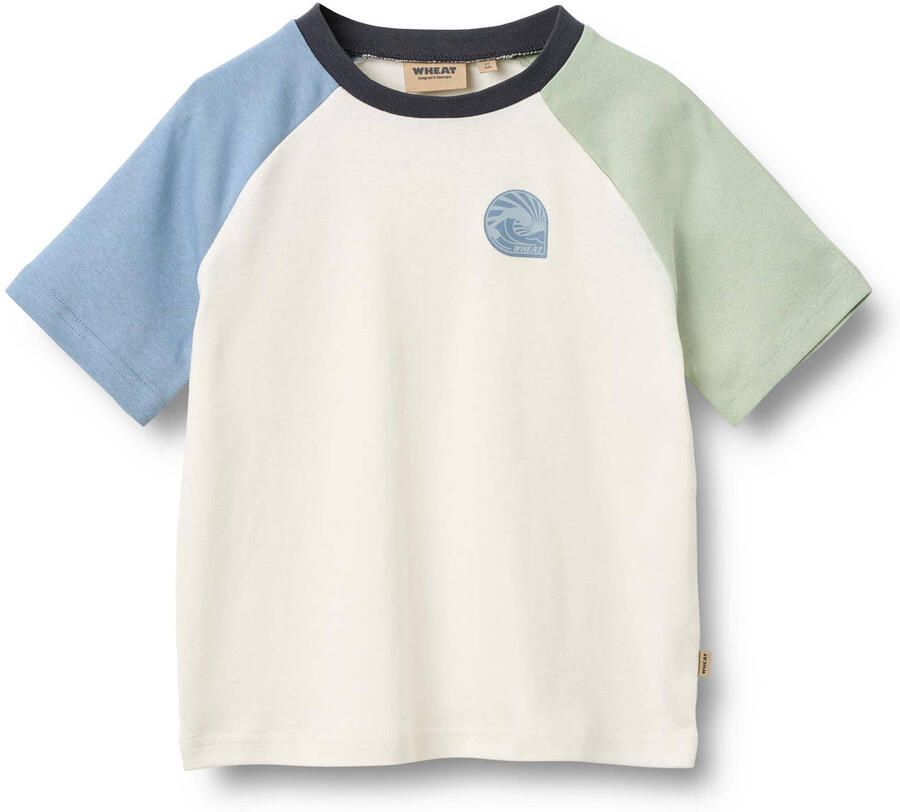 Wheat T-shirt ecru lichtgroen lichtblauw