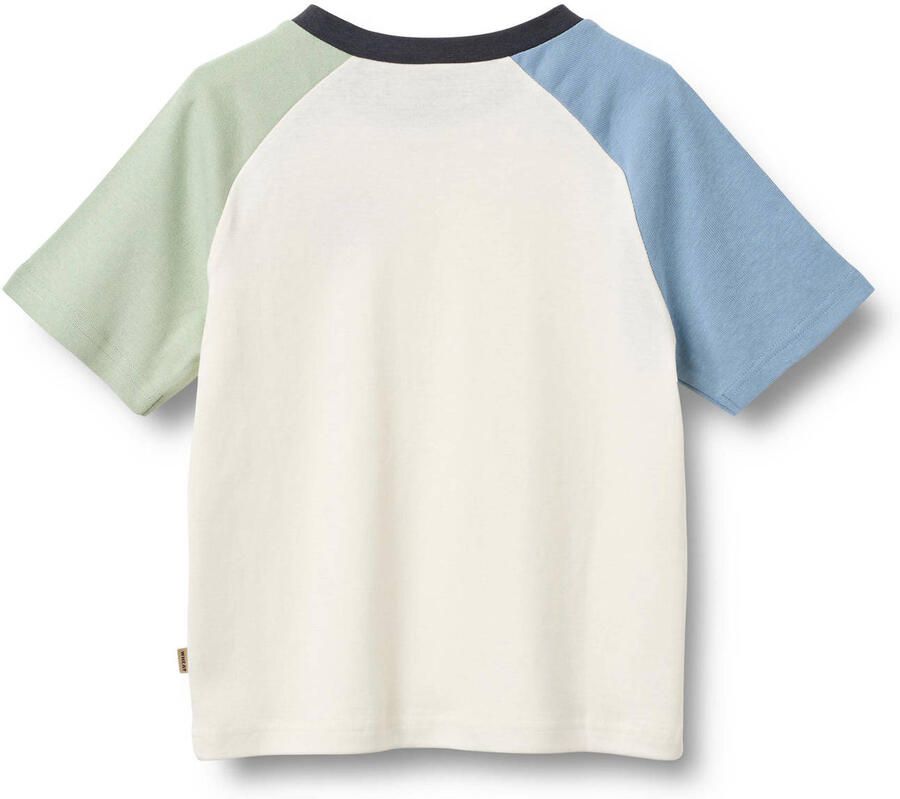 Wheat T-shirt ecru lichtgroen lichtblauw - Foto 3