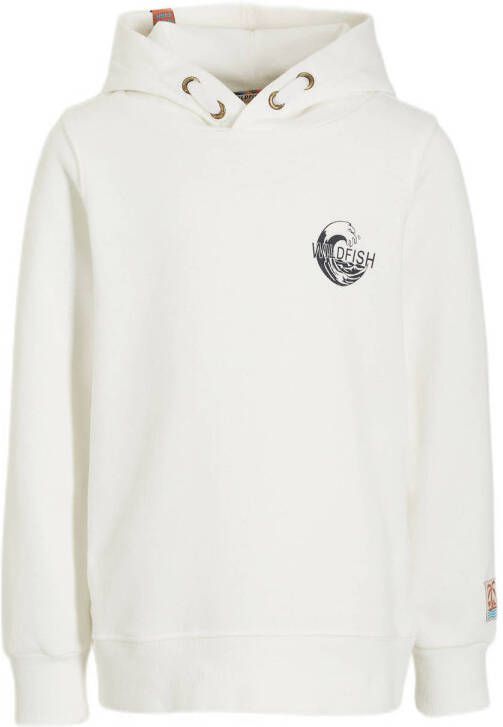 Wildfish hoodie Mik met printopdruk ecru Sweater Printopdruk 104