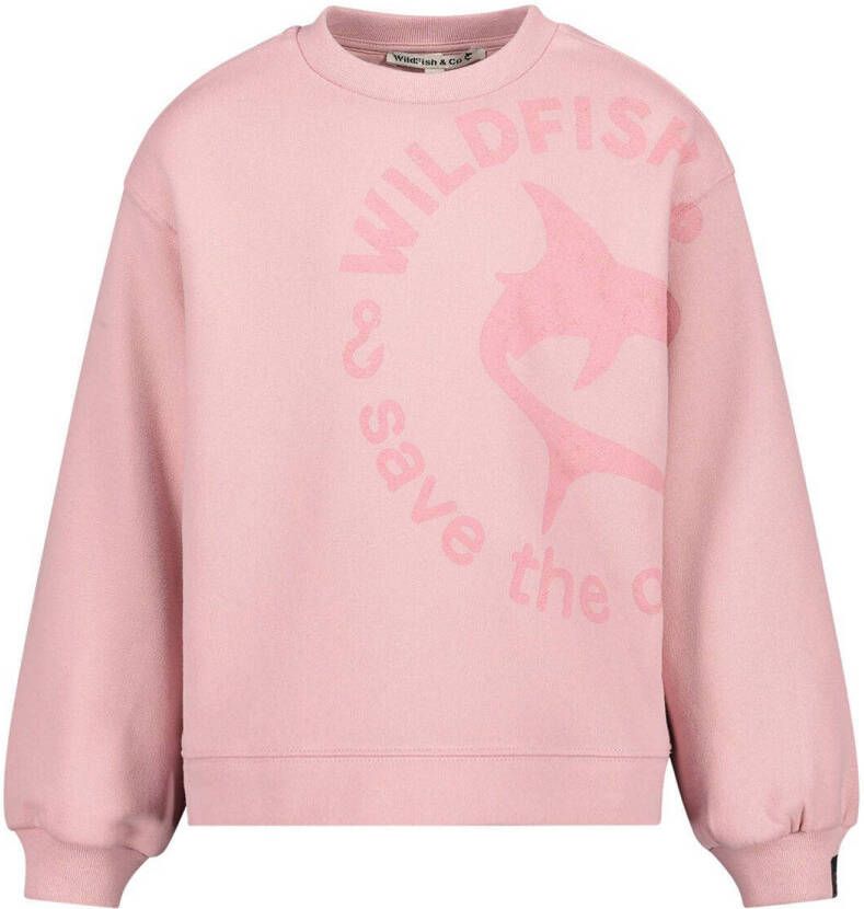 Wildfish sweater met printopdruk roze Printopdruk 104