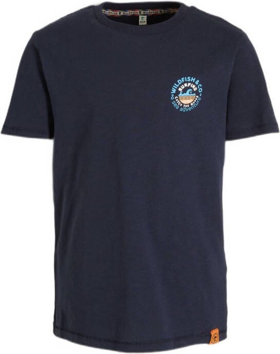 Wildfish T-shirt Marick van biologisch katoen donkerblauw Jongens Katoen (biologisch) Ronde hals 152