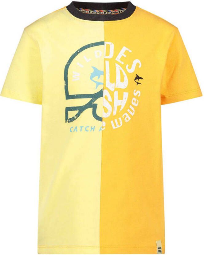 Wildfish T-shirt van biologisch katoen geel Jongens Katoen (biologisch) Ronde hals 104-110
