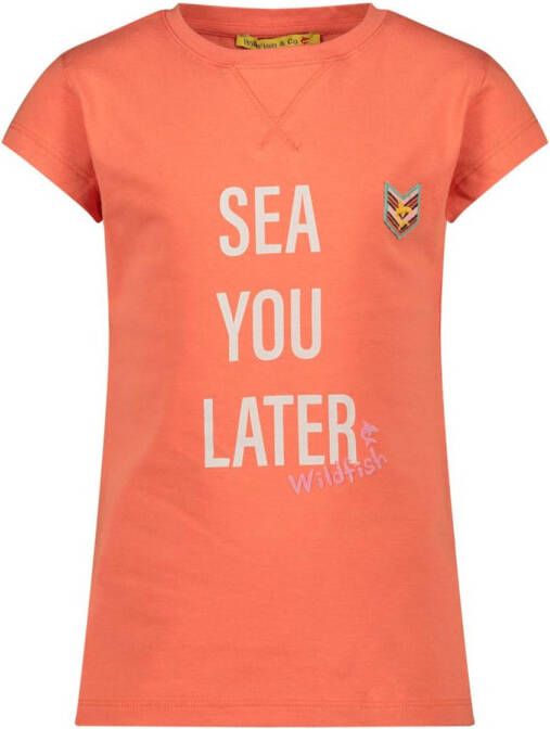 Wildfish T-shirt van biologisch katoen oranje Meisjes Katoen (biologisch) Ronde hals 152