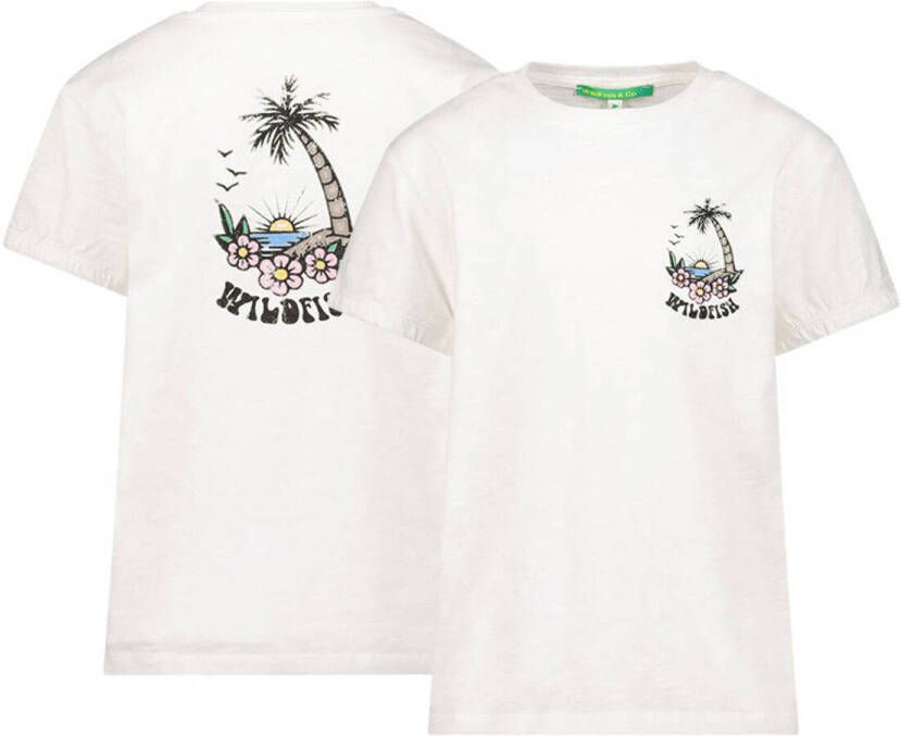 Wildfish T-shirt van biologisch katoen wit Meisjes Katoen (biologisch) Ronde hals 140-146