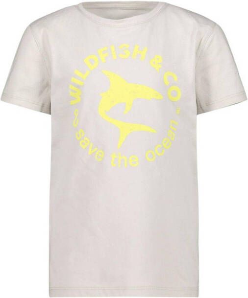 Wildfish T-shirt van biologisch katoen wit geel Katoen (biologisch) Ronde hals 104
