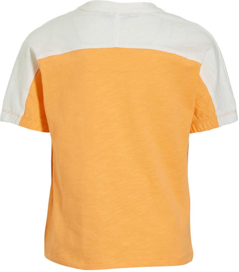 Wildfish T-shirt mock orange Oranje Meisjes Katoen Ronde hals Printopdruk 140