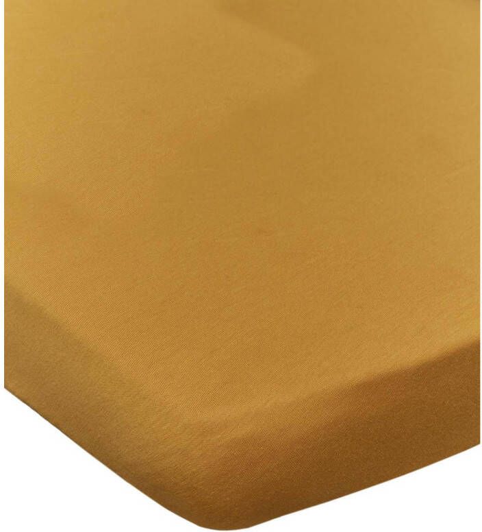 WildWood katoenen baby wieg hoeslaken 40x80 cm Ochre Geel Effen