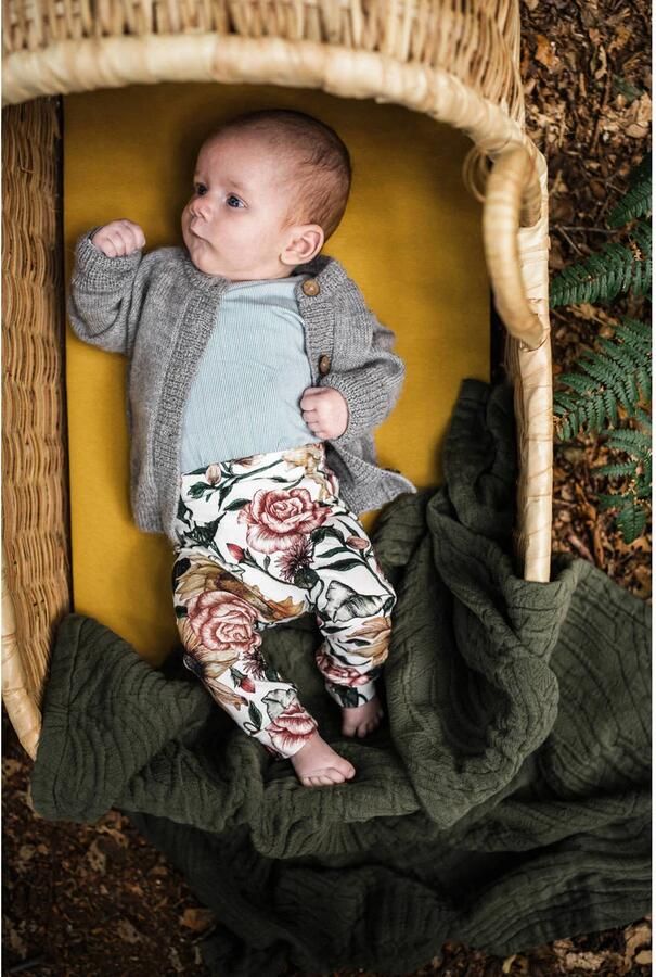 WildWood katoenen baby wieg hoeslaken 40x80 cm Ochre Geel Effen - Foto 2