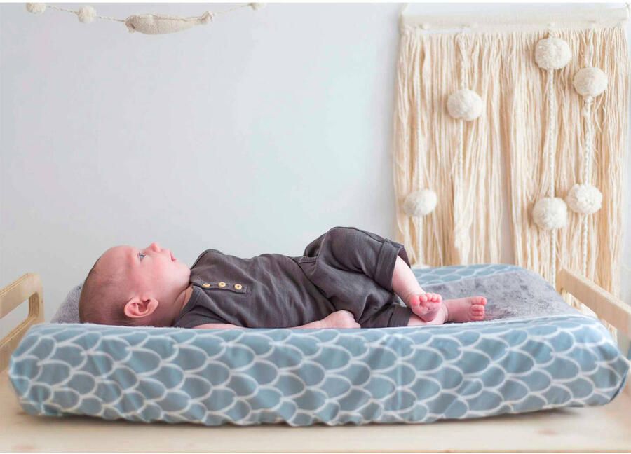 Witlof for kids Fly High aankleedkussenhoes dusty blue-white Blauw - Foto 2