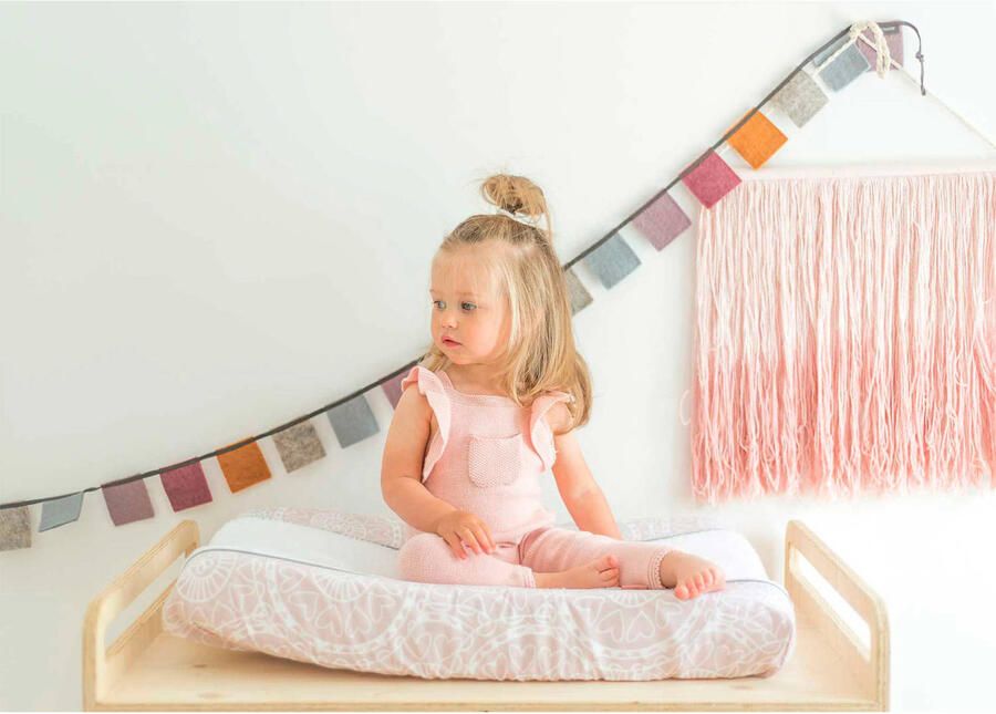 Witlof for kids Little Lof aankleedkussenhoes misty pink-white Roze - Foto 3