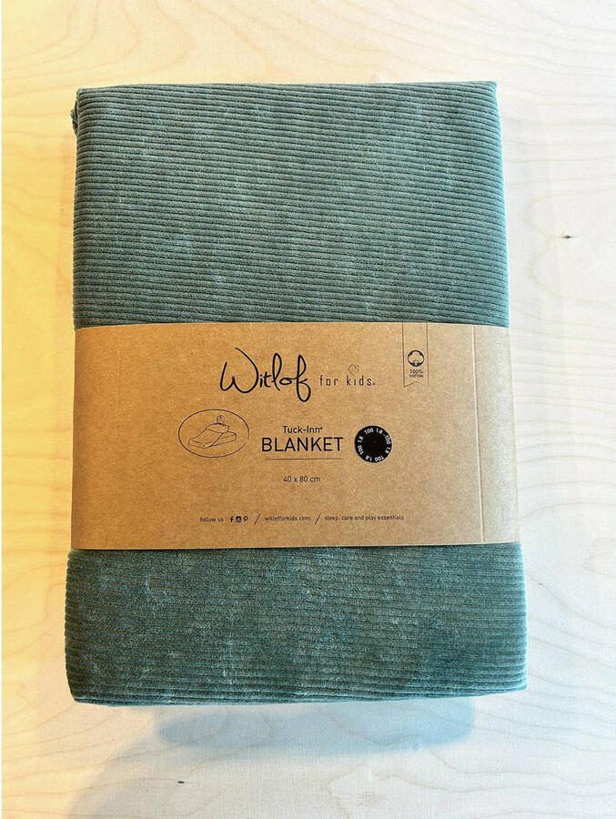 Witlof for kids Tuck-Inn all season wiegdeken Forest Green velvet rib - Foto 2