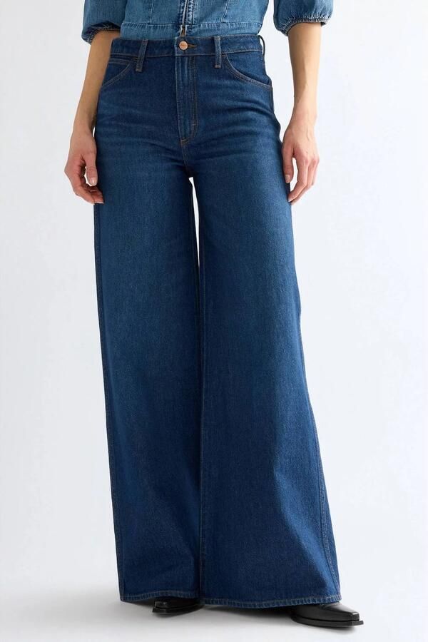 Wrangler Canyon wide leg jeans donkerblauw