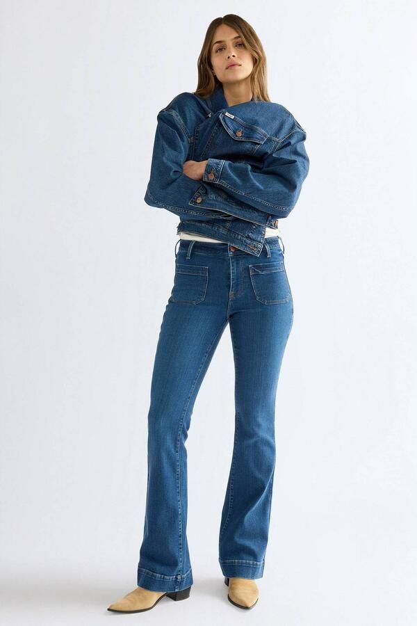 Wrangler flared jeans mediumblauw - Foto 2
