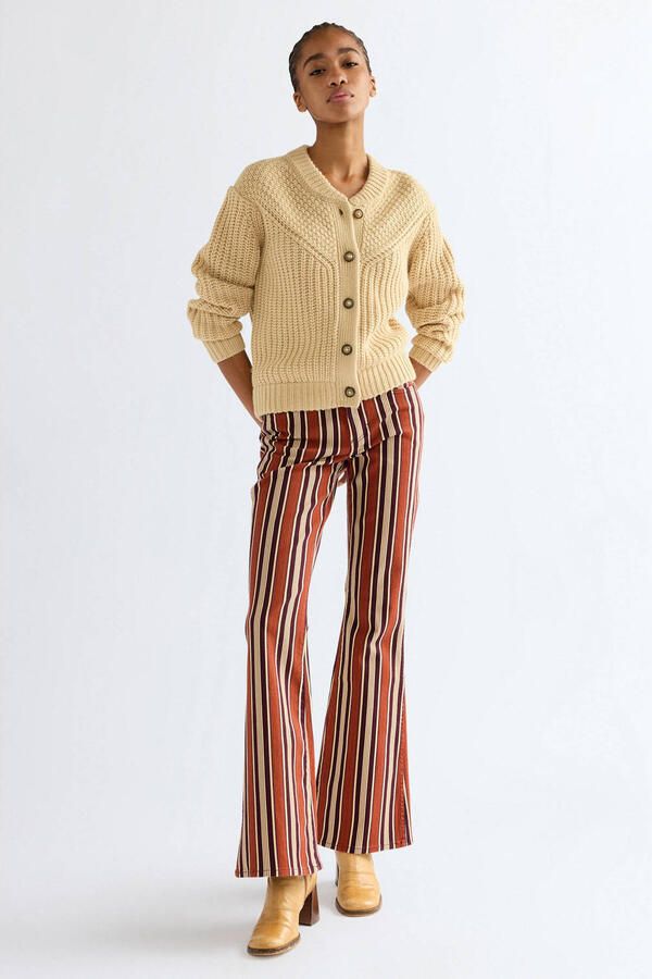 Wrangler gestreepte flared jeans meerkleurig