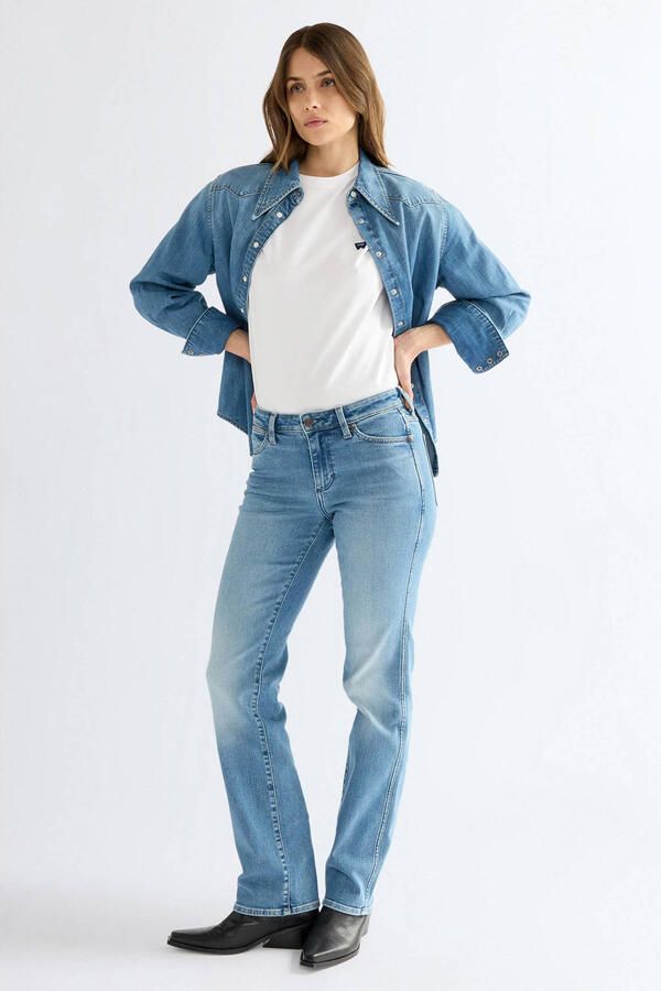 Wrangler straight leg jeans lichtblauw - Foto 3
