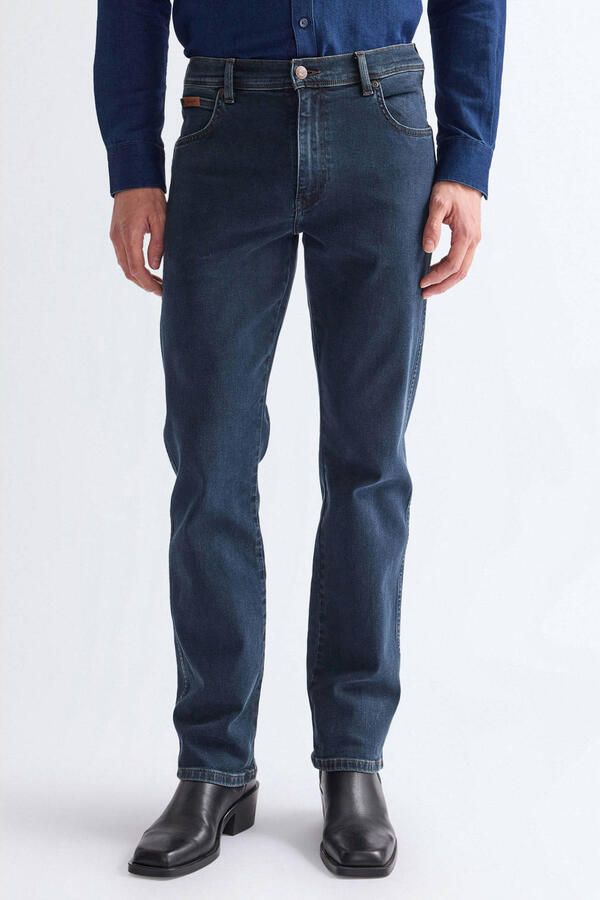 Wrangler TEXAS straight leg jeans donkerblauw