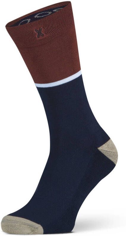 XPOOOS Essential sokken donkerblauw bruin