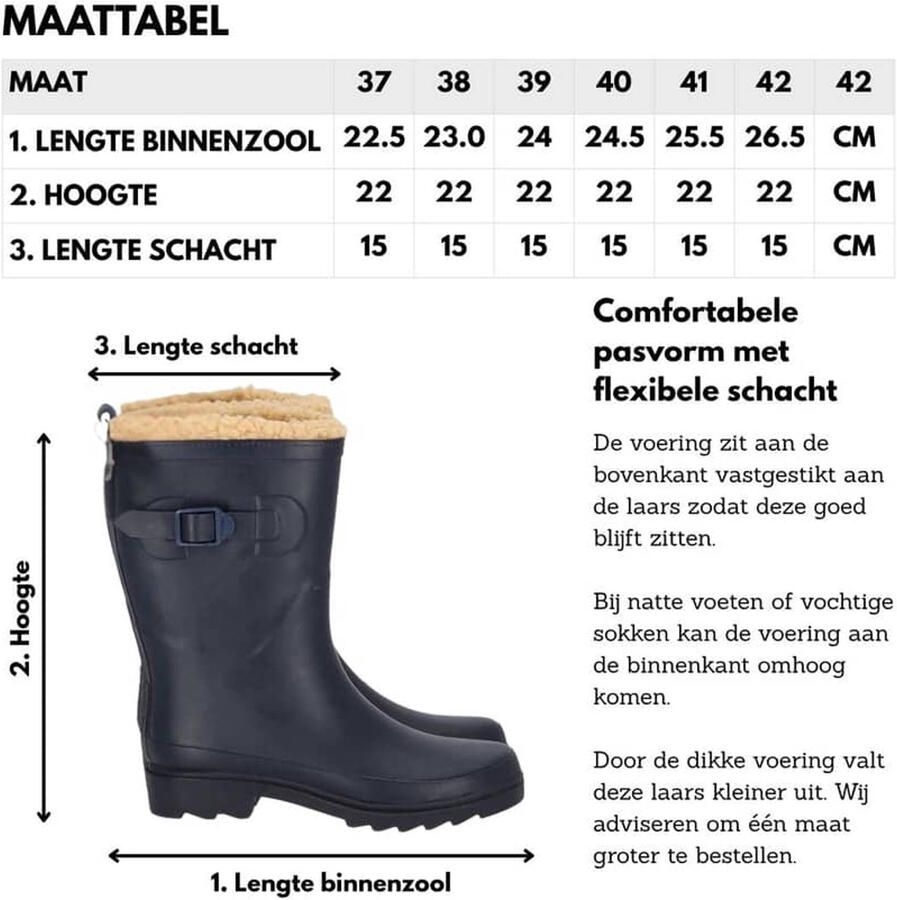 XQ Regenlaarzen Dames Fake Fur 100% Rubber - Foto 3
