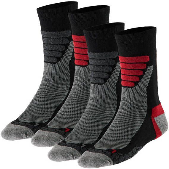 Xtreme wandelsokken zwart rood (set van 4) - Foto 3