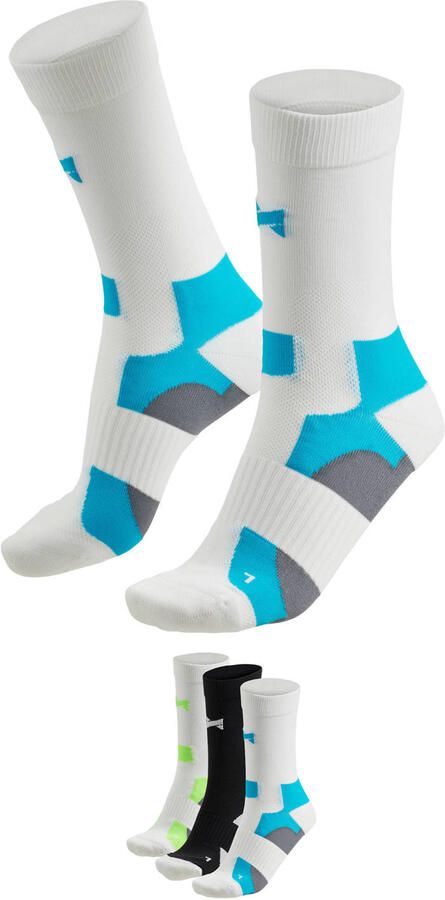 Xtreme fietssokken wit zwart multi (set van 3)