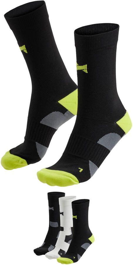 Xtreme fietssokken zwart wit limegroen (set van 3) - Foto 3