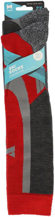 Xtreme skisokken rood grijs (set van 2) - Foto 2