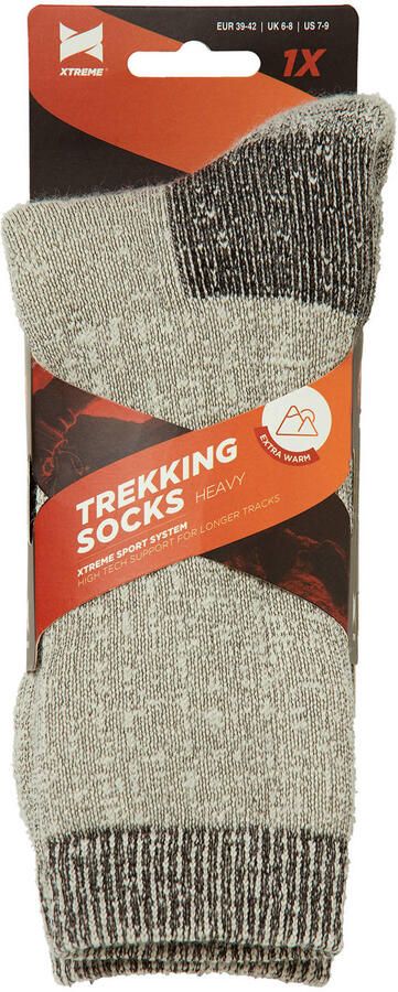 Xtreme thermo wandelsokken beige grijs - Foto 2