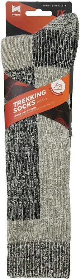 Xtreme thermo wandelsokken grijs beige