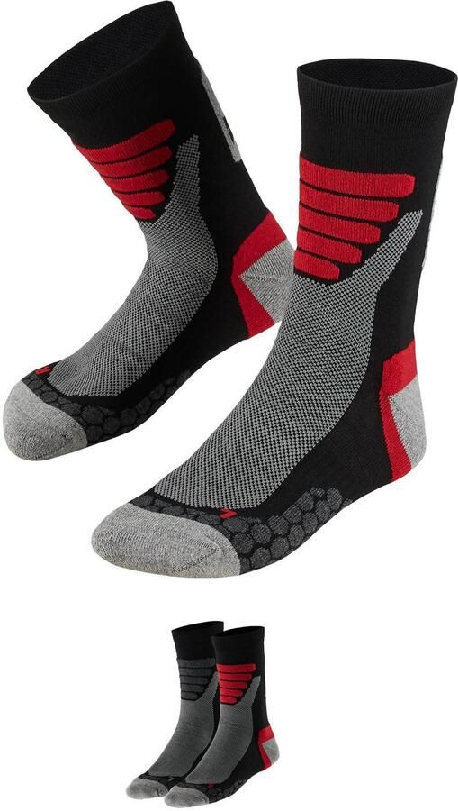 Xtreme wandelsokken zwart rood (set van 4)