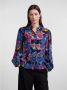 Y.A.S blouse YASFIMA met all over print zwart roze blauw - Thumbnail 1