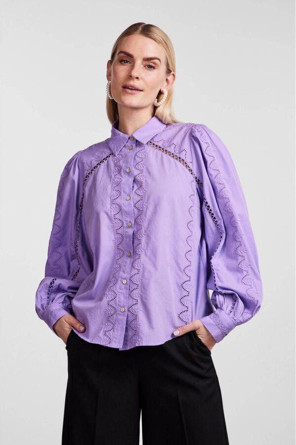 Y.A.S geweven blouse YASKENORA van biologisch katoen lila