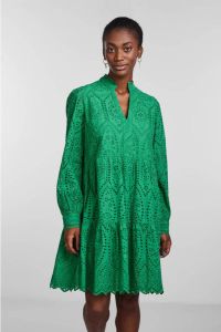 Y.A.S semi-transparante trapeze jurk YASHOLI met biologisch katoen groen