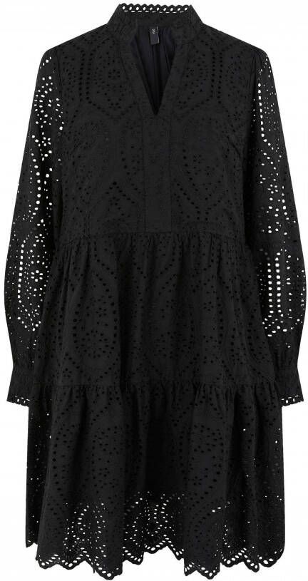 Y.A.S semi-transparante trapeze jurk YASHOLI van biologisch katoen zwart - Foto 5