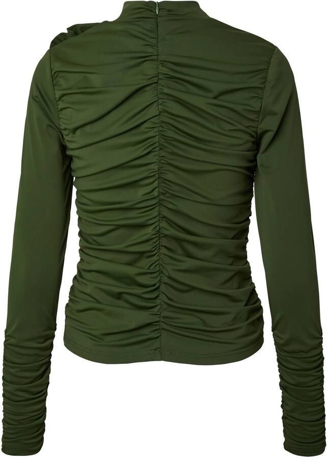 YAS aansluitende top met plooien groen
