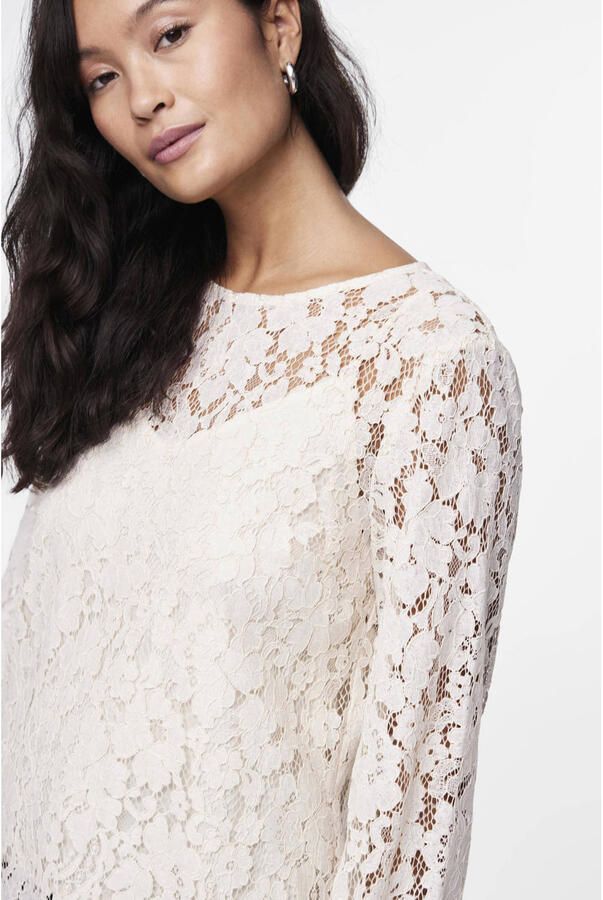 Y.A.S. Dames Tops & T-shirts Yasperla Ls Lace Top S. Noos Ecru - Foto 6