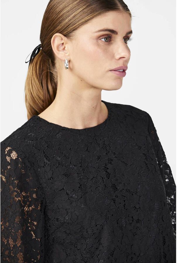 Y.A.S. Dames Tops & T-shirts Yasperla Ls Lace Top Zwart - Foto 5
