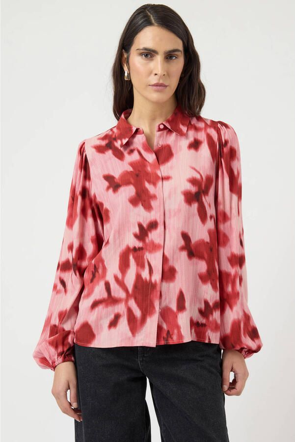 YAS regular fit overhemdblouse van zuivere viscose model 'Asina'