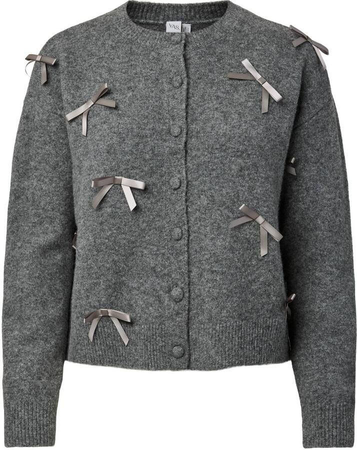 Y.A.S. YAS Dames Truien & Vesten Yasfrilo Ls Bow Knit Cardigan Grijs - Foto 5