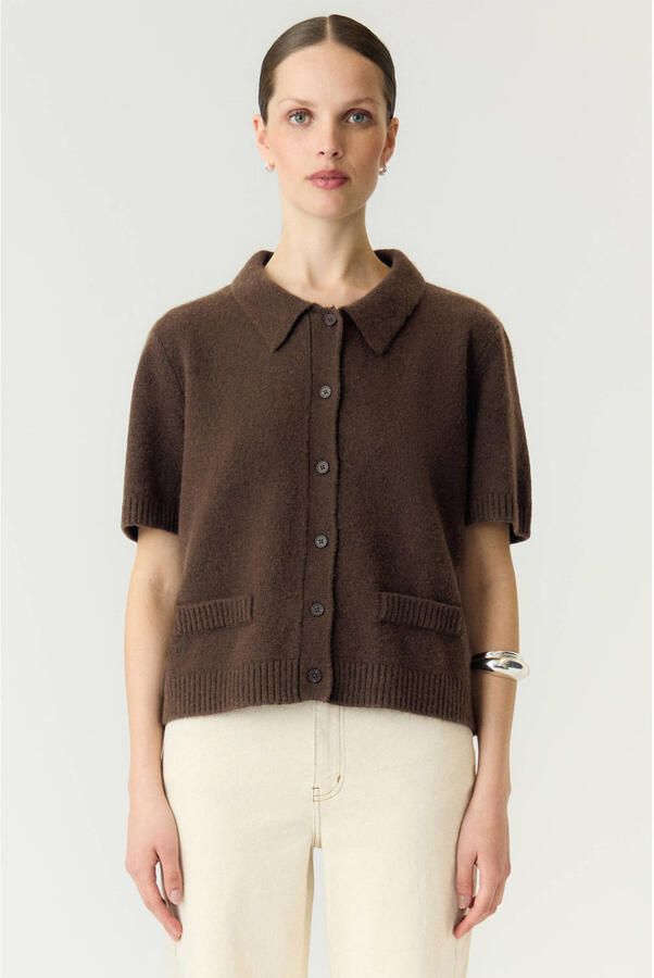 Y.A.S. YAS Dames Truien & Vesten Yasfrilo Ss Knit Cardigan Bruin - Foto 5